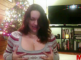 Monica mendez christmas sweater webcam 1...