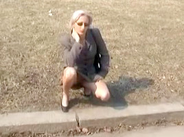 Sexy russian fuck posing outdoors...