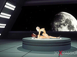 3d blonde space station...