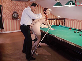Sugar Daddy Fucks His Girl On The Pool Table And George Uhl...