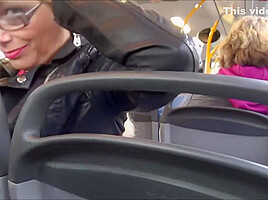German blondes doing good public bus...