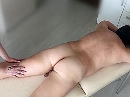Sensual body massage and oiled handjob...