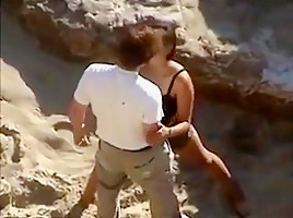 Spying Hot Couple Strip Fuck On Beach...