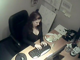 My secretarie masturbation at work...