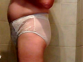 Showering in my panties...