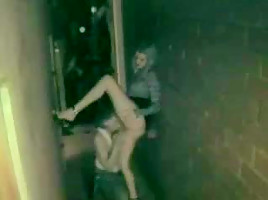 Amateurs Fuck In Alley Outside Of Club...
