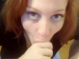 Redhead College Girl Gives A Hot Blowjob...