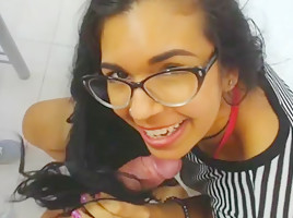 College girl colombian hairjob and cum...