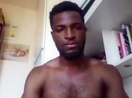 Black handsome boy round bubble smooth ass nice cock on cam