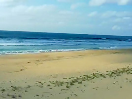 Guy Fucks Himself Beach With A Wooden Dildo...