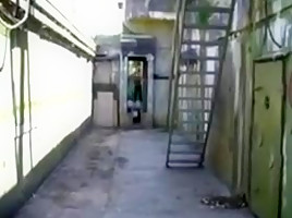 Hot Blonde Rubs Clit In Alley...
