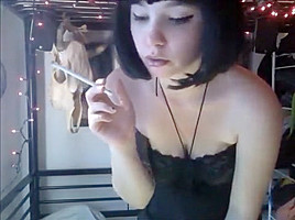 Fabulous girl, smoking...