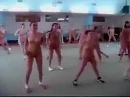 Nudist girls in gym...