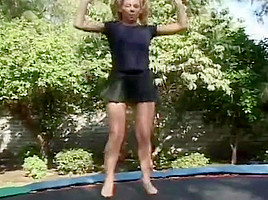 Bouncine On Trampoline Leads To Jiggling On Shaft...
