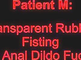 Patient transparent rubber fisting anal dildo...