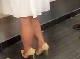 White heels white dress...