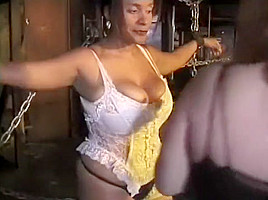 Huge tit ladies play mistress and slave in...