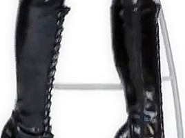 Latex lucy ballet boots...