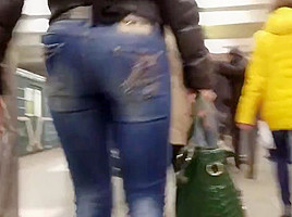 Nice Blonde With Round Ass In Jeans...