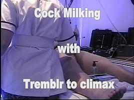 Cock milking with tremblr milking machine