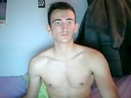 French gorgeous boy jerking his nice...