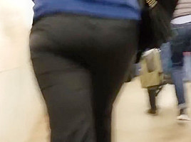 Milf ass in black pants in...