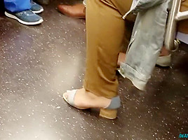 Candid feet train ride compilation...