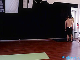 Philavise yoga session with blonde milf...