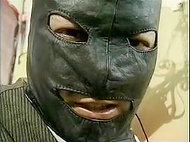 Bondage act chap in mask...