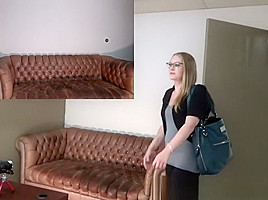 Amber Takes A Huge Load On My Casting Couch...