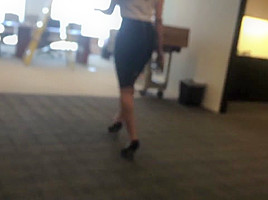 Delicious Latina Coworker Candid Ass In Pencil Skirt...