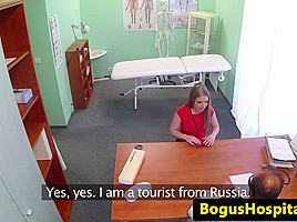 Russian tourist pussyfucked by doctors dick...