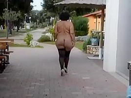 Mature walking naked in public...
