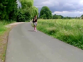 Pretty German Girl In Stockings Fucked Forest...