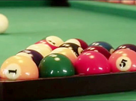 Eight ball on the pool table...