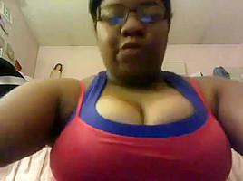 Chubby black college girl her pink...