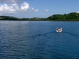 Sharka Blue and Katy Caro 3some Boating