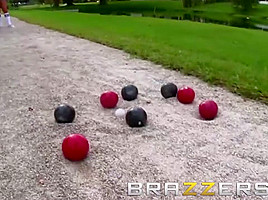In Sports Shows Off Her Bocce Balls Skill Brazzers...