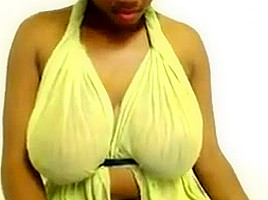 Ebony Girl Breasts Teases Audience On Webcam...