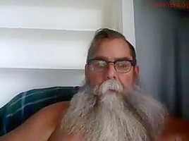 Bushy bearded dad cum...