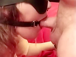 Messy And Blindfolded Hotwife Blowjob...