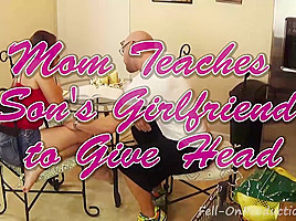 Milf Mom Madisin Lee Teaches Sons Girlfriend To Give Blowjob...
