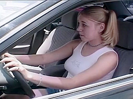 Teen eagerly earns her drivers license...