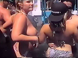 Hot party and beach girls having...
