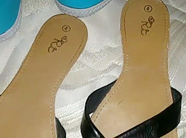 Very tight college girl thong sandals