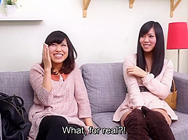 Subtitled cfnm japanese friend watches surprise...
