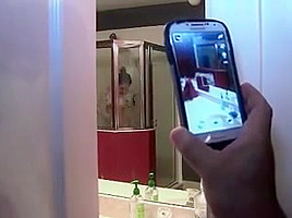 Brother Spies On Not Real Sister Taking Shower...