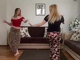 Two Blonde Girls Dancing At Home...