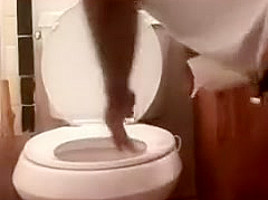 New Black Mother In Law Strip On Toilet...