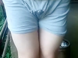 Desperate To Pee Wetting With With Boy Shorts...